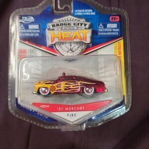 1951 Mercury Diecast Fire Department Diecast Car Badge City Heat JADA Toys 2010